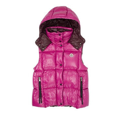 Moncler Luzule Oversized Puffer Vest Fuchsia/Berry