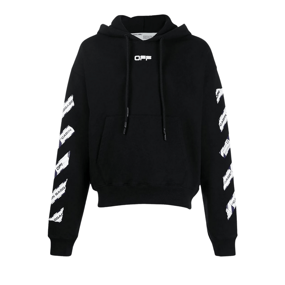 Off-White Airport Tape Slim Hoodie Black/White