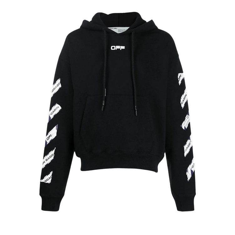 Off-White Airport Tape Slim Hoodie Black/White