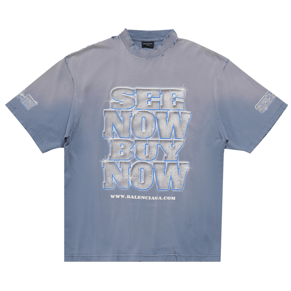 Balenciaga T-Shirt Washed Blue