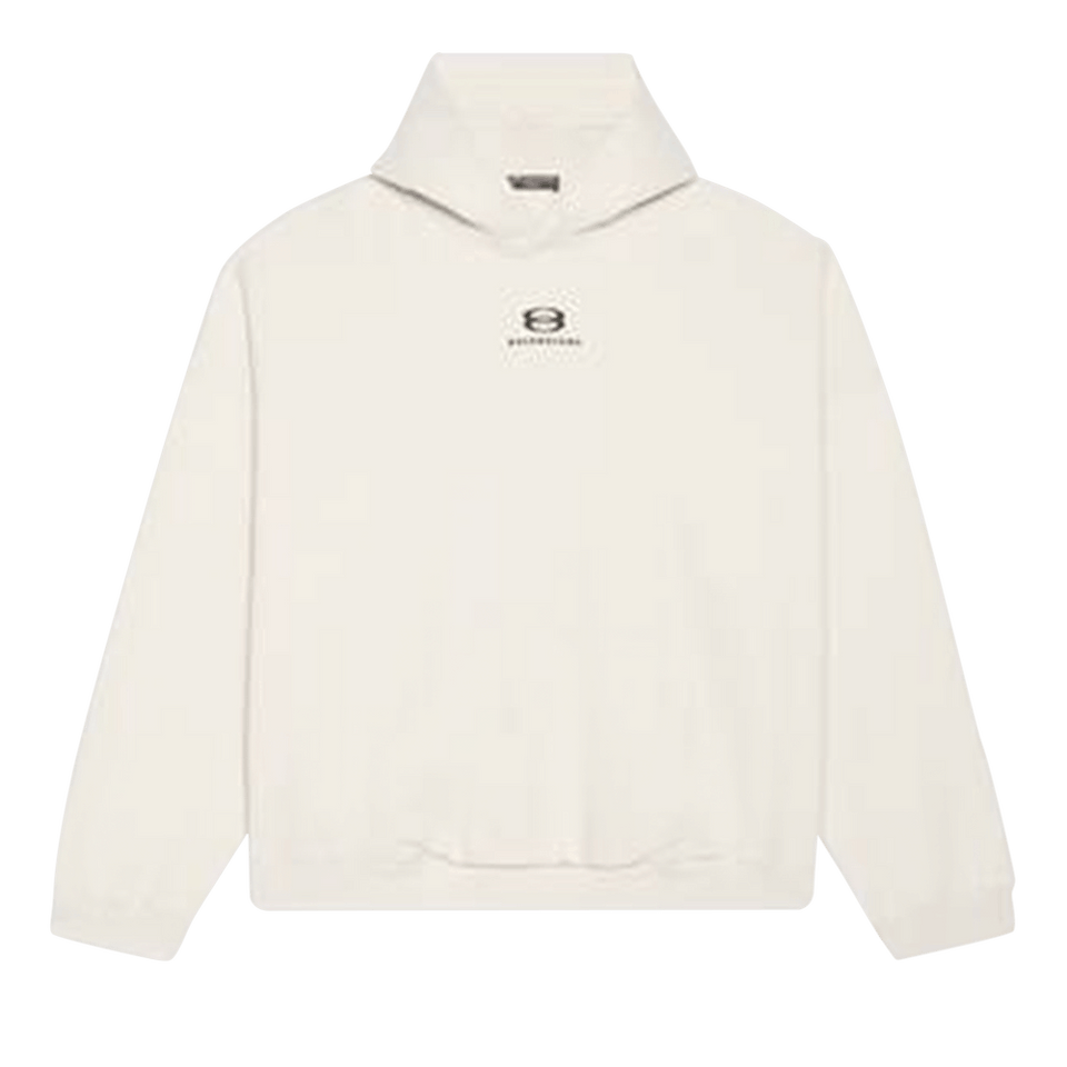 Balenciaga Wide Fit Hoodie Chalky White/Black