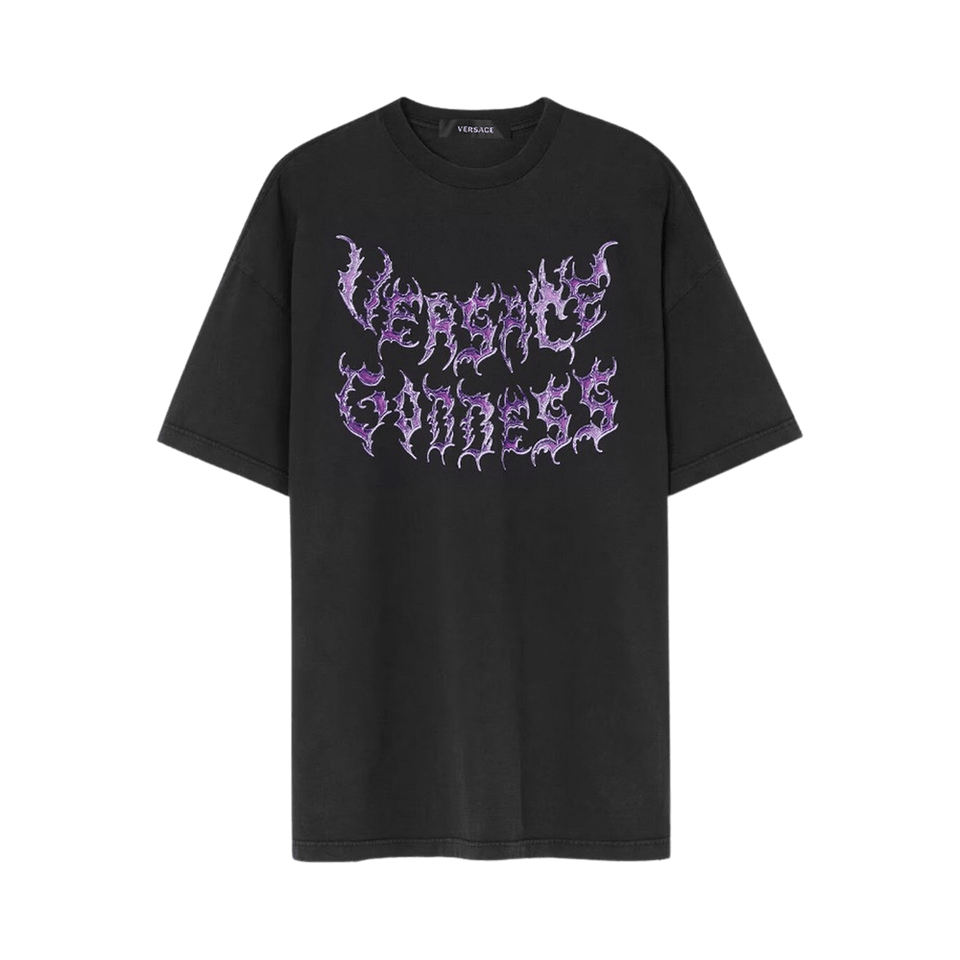 Versace Goddess Logo T-Shirt Black