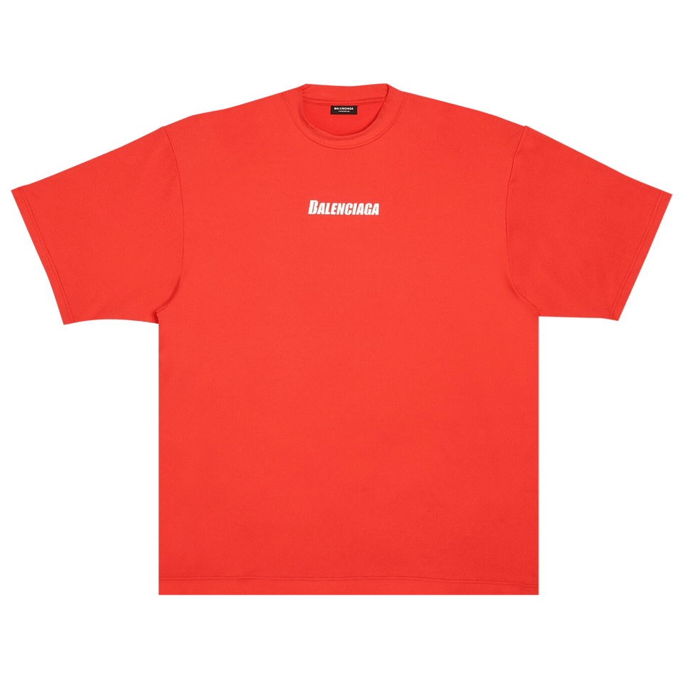 Balenciaga Technical Mesh Swim T-Shirt Red