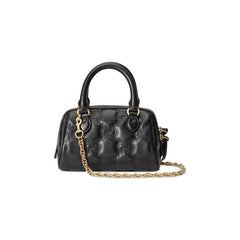 Gucci GG Matelassé Top Handle Bag Black/Natural