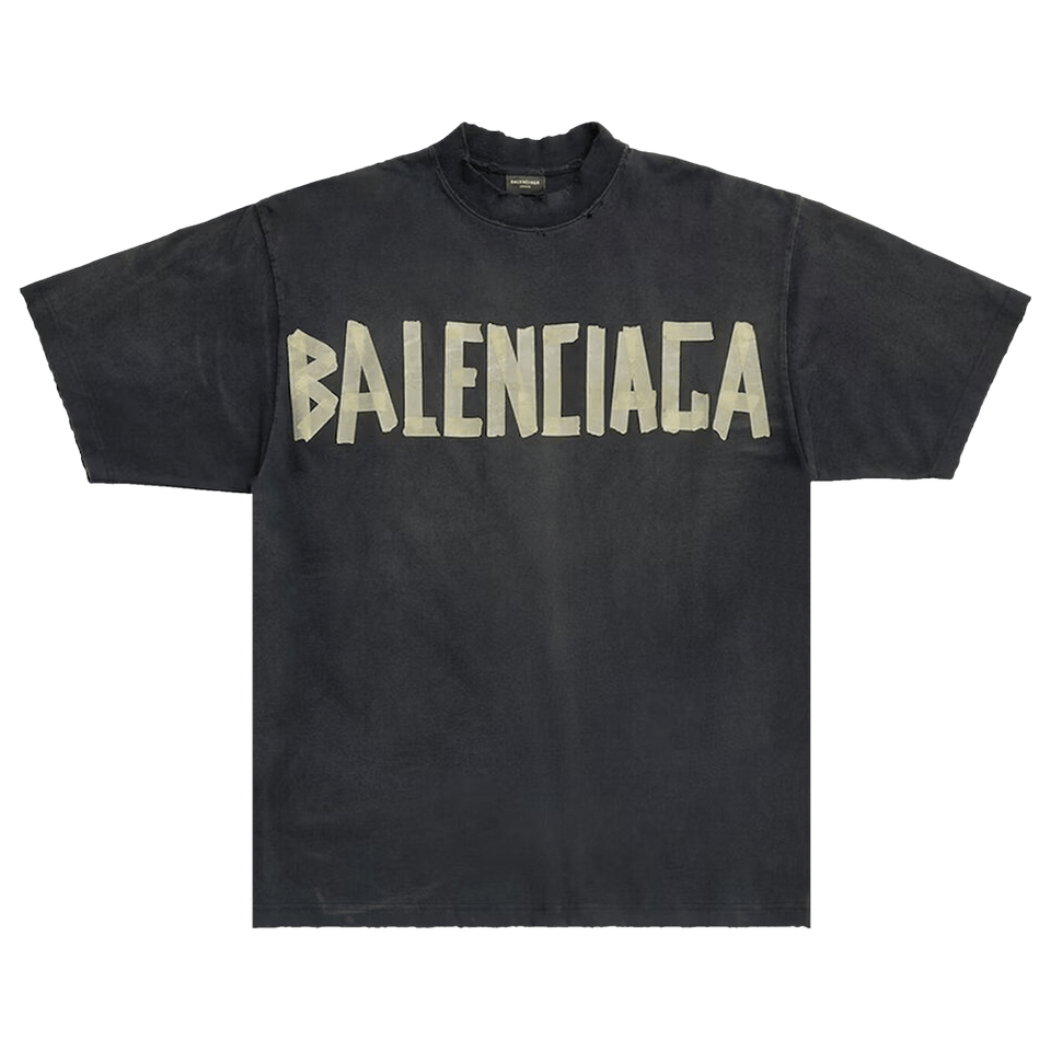 Balenciaga Tape Type Medium Fit T-Shirt Black