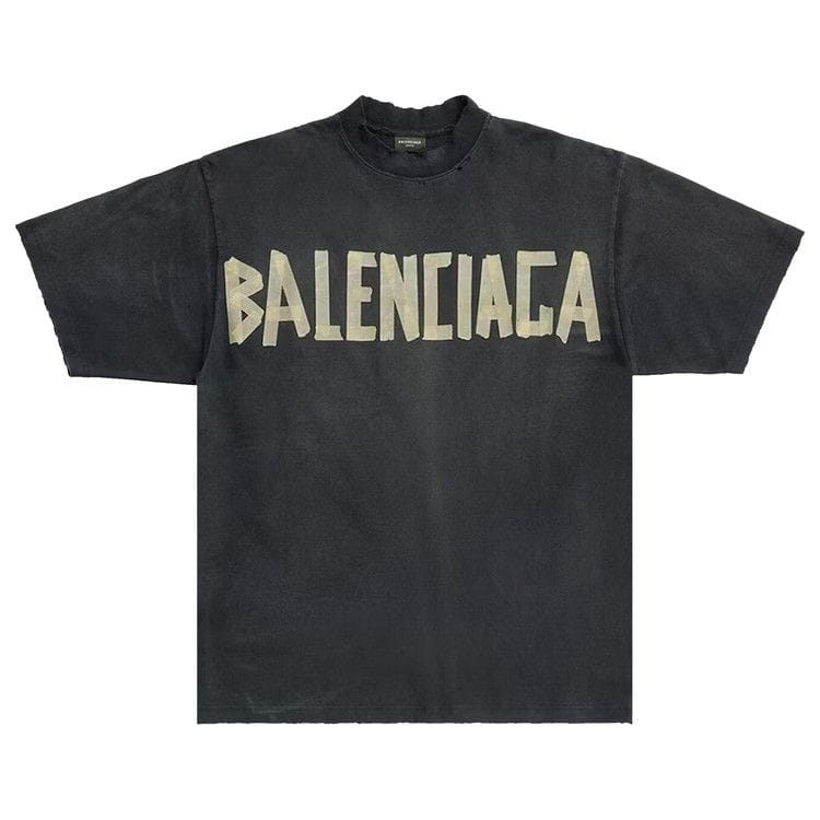 Balenciaga Tape Type Medium Fit T-Shirt Black