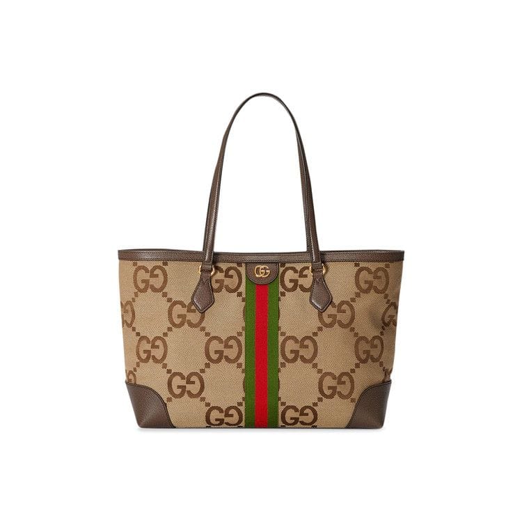 Gucci Ophidia Jumbo GG Medium Tote Camel/Ebony