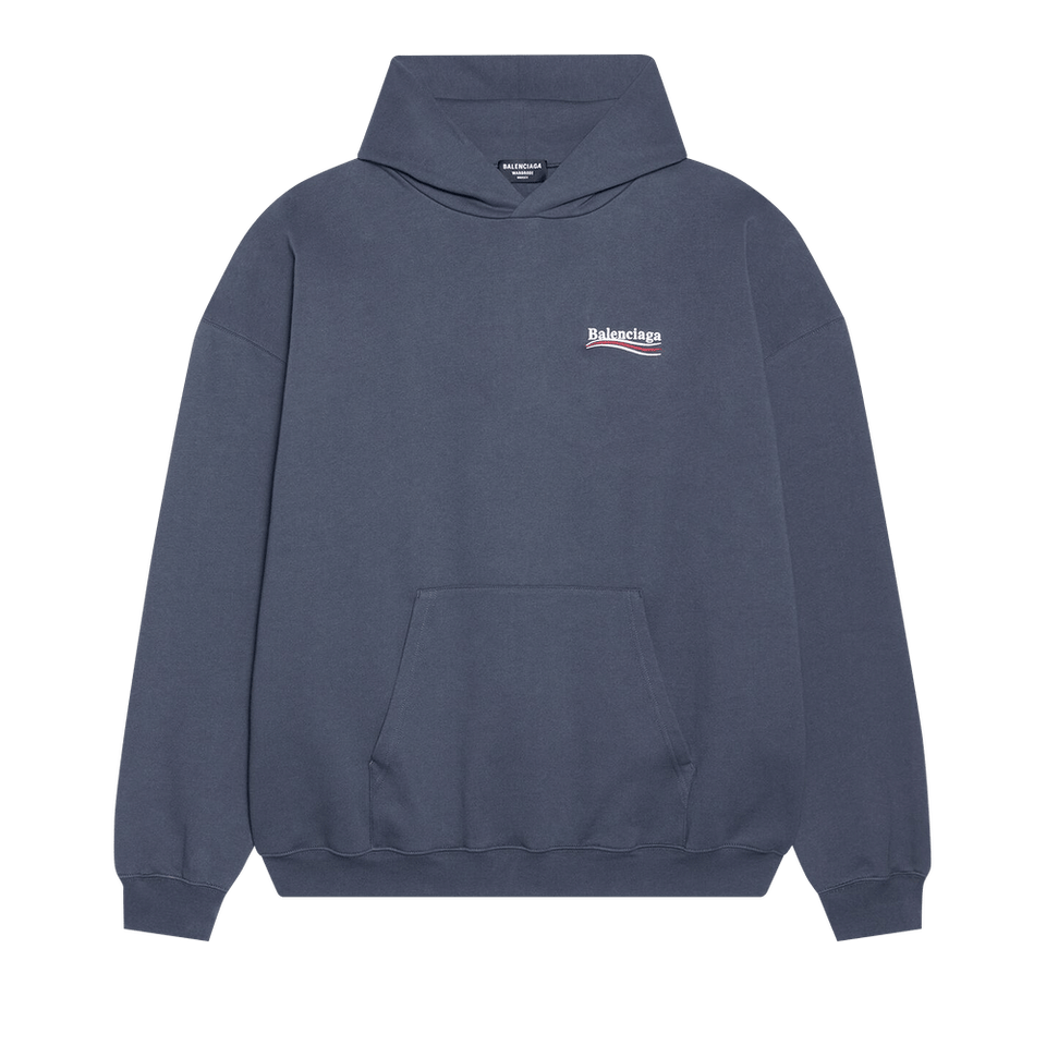 Balenciaga Political Campaign Large Fit Hoodie Dark Grey/White