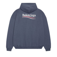 Balenciaga Political Campaign Large Fit Hoodie Dark Grey/White