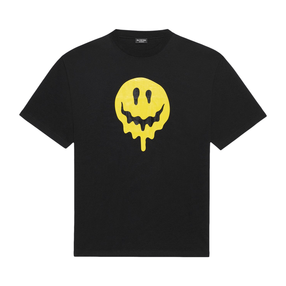 Balenciaga Large Fit Smiley T-Shirt Black/Yellow/White