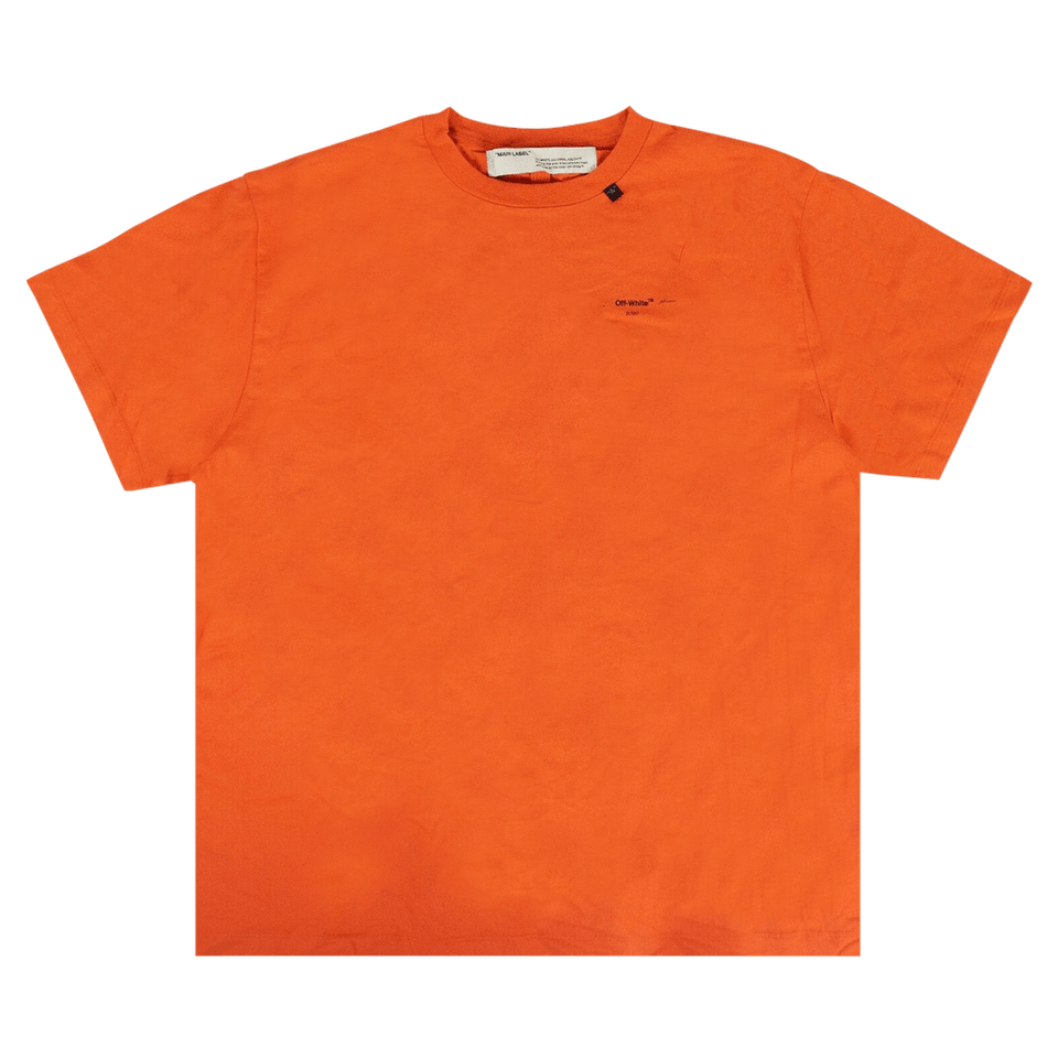 Off-White Abstract Arrows Shorts Sleeve Over T-Shirt Orange