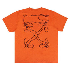 Off-White Abstract Arrows Shorts Sleeve Over T-Shirt Orange