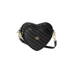 Gucci Interlocking G Mini Heart Shoulder Bag Black