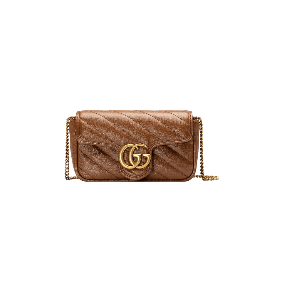 Gucci GG Marmont Matelassé Super Mini Bag Brown