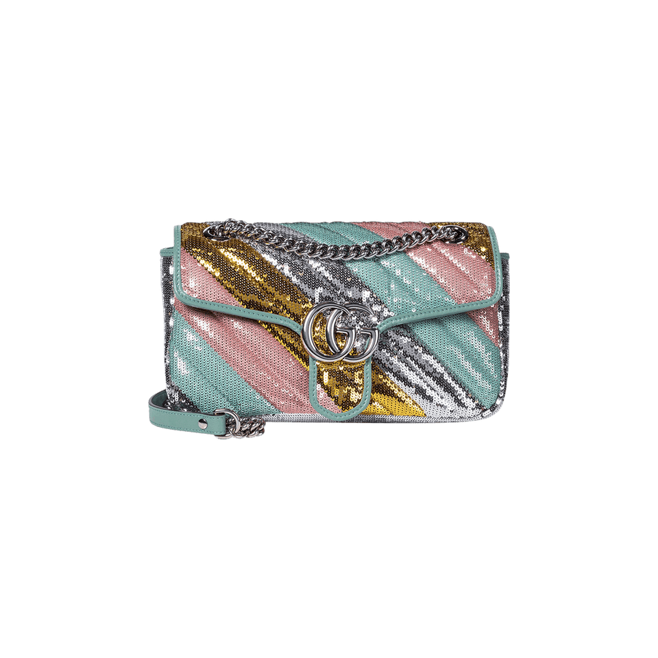 Gucci GG Marmont Small Sequin Shoulder Bag Multicolor