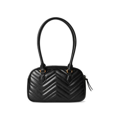 Gucci Marmont Leather Small Top Handle Bag Black