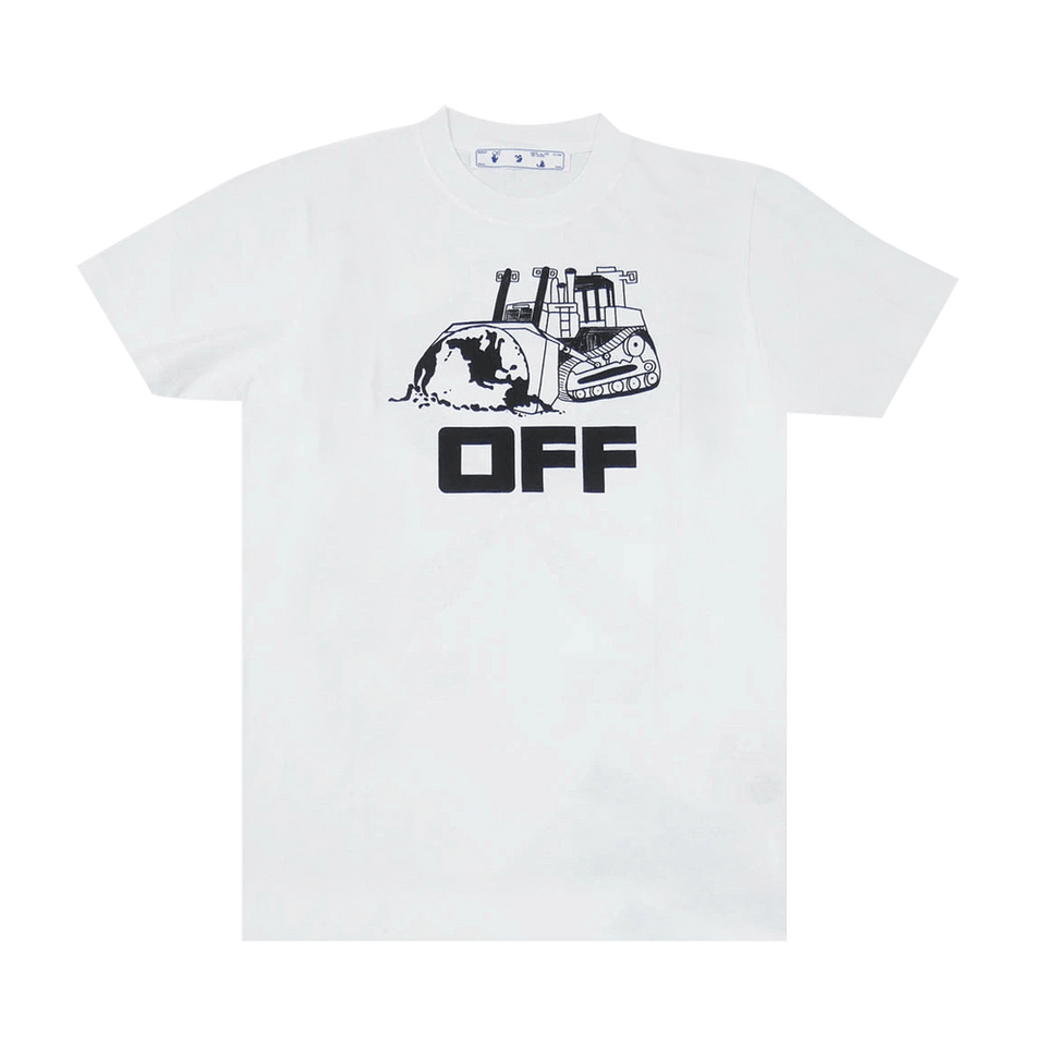 Off-White World Caterpillar Shorts-Sleeve Slim T-Shirt White/Black