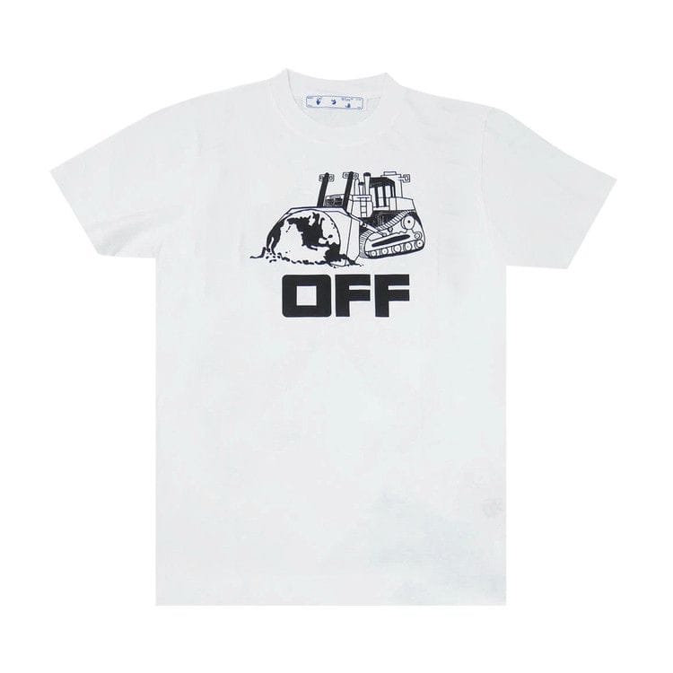 Off-White World Caterpillar Shorts-Sleeve Slim T-Shirt White/Black