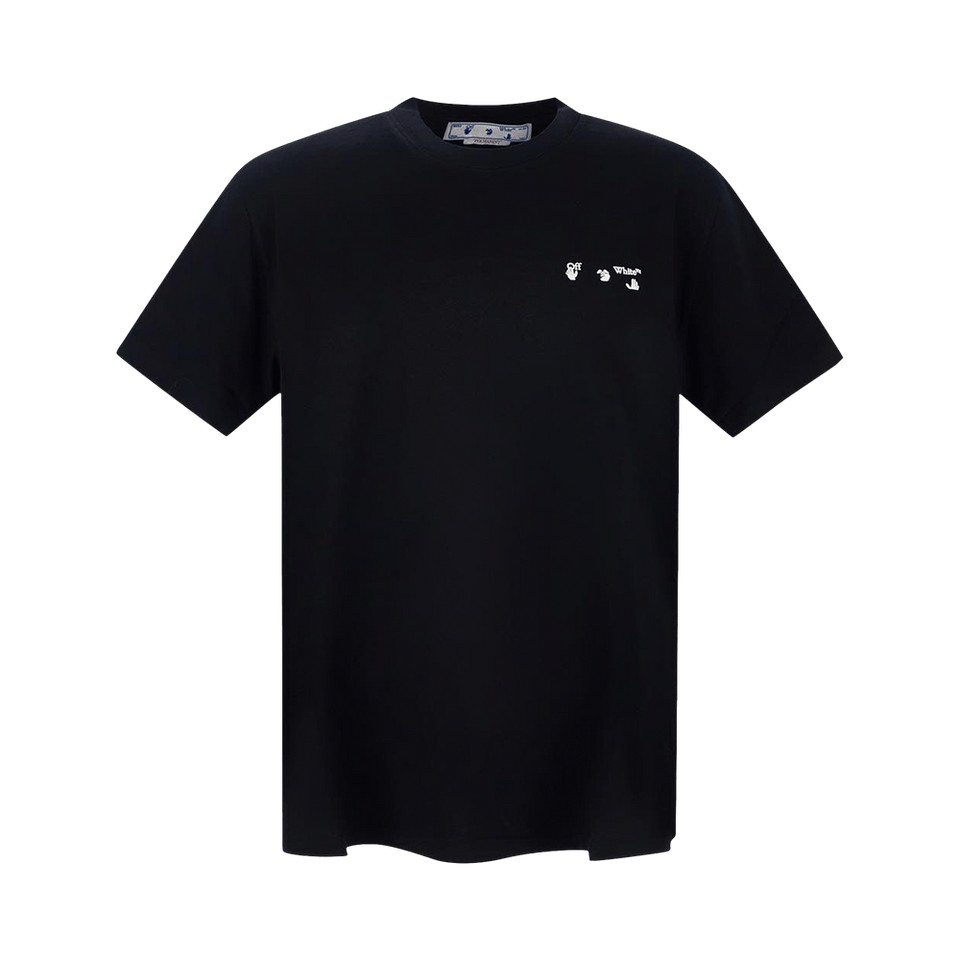 Off-White OW Logo Slim Shorts-Sleeve T-Shirt Black/White