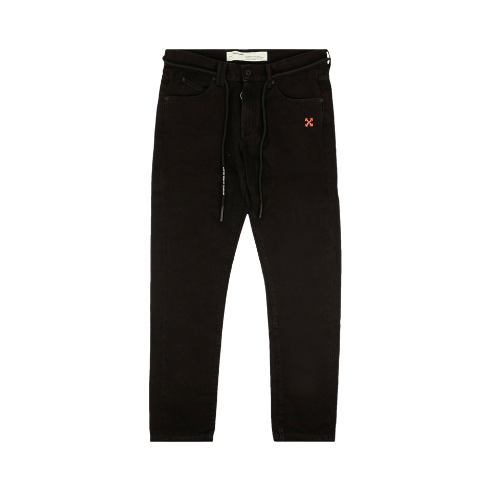 Off-White Diag Slim Shorts Jeans Black