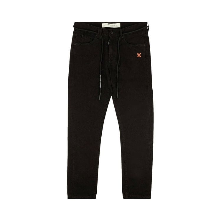 Off-White Diag Slim Shorts Jeans Black