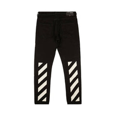 Off-White Diag Slim Shorts Jeans Black