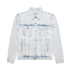 Off-White Graffiti Embroidered Denim Skate Jacket Extreme Blue
