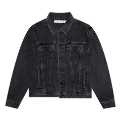 Off-White Negative Mark Slim Denim Jacket Medium Grey