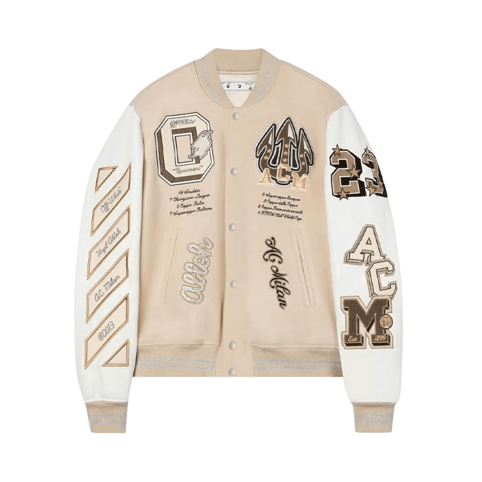 Off-White x AC Milan Varsity Jacket Cream/White