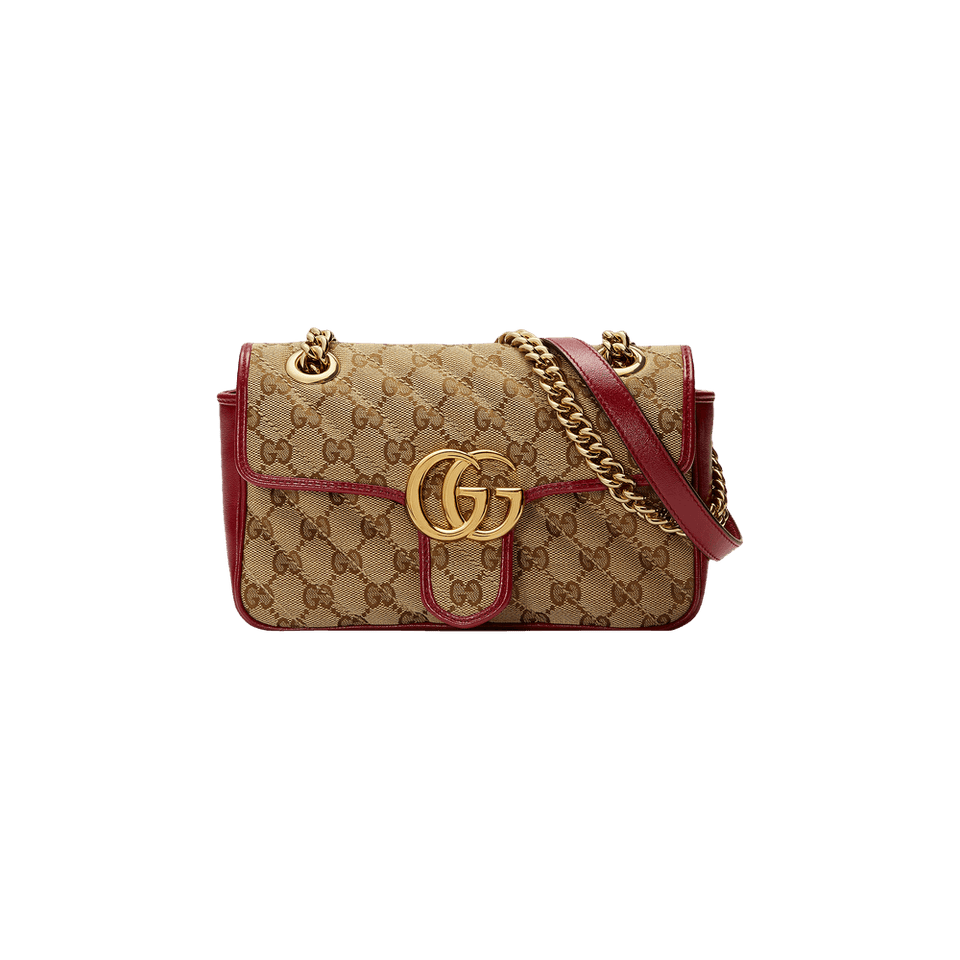 Gucci GG Marmont Mini Bag Beige/Ebony/New Cherry Red