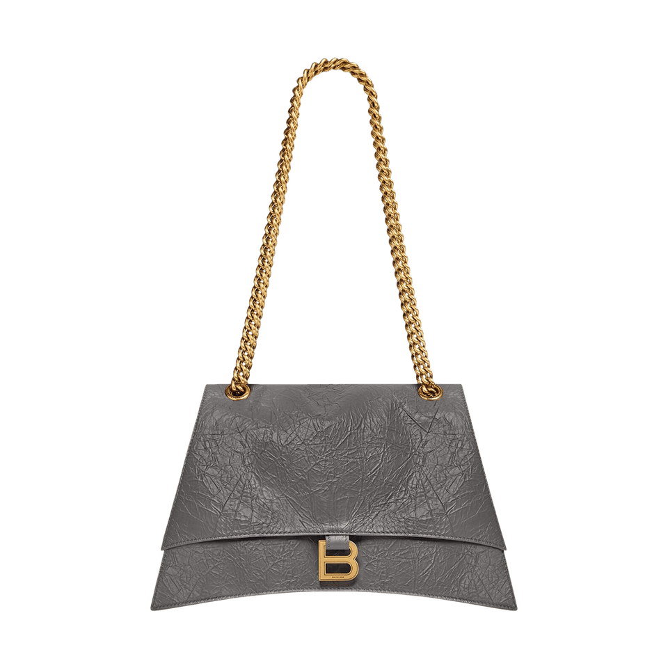 Balenciaga Medium Crush Chain Bag Dark Grey