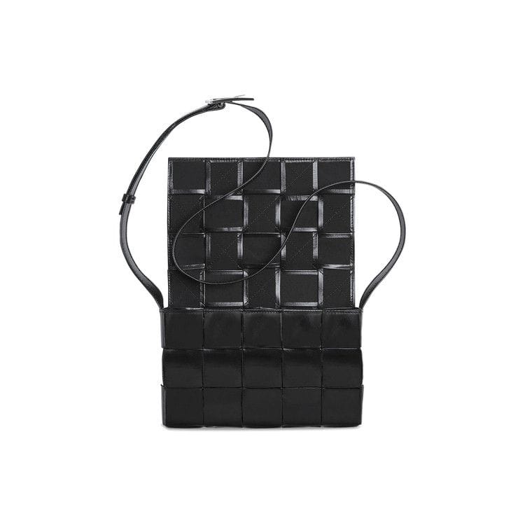 Bottega Veneta Intreccio Leather Cassette Bag Black/Silver