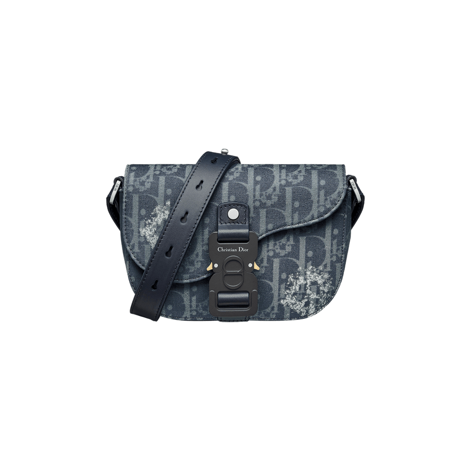 Dior x Denim Tears Saddle Pouch With Strap Blue