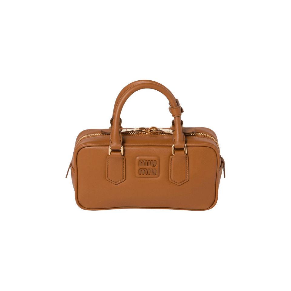 Miu Miu Arcadie Leather Bag Cognac
