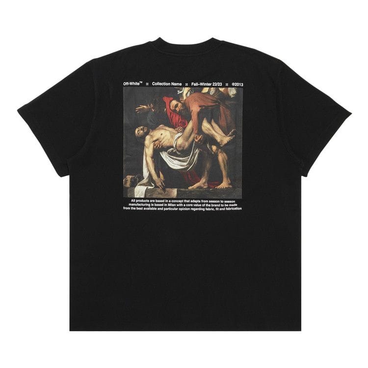 Off-White Caravaggio Deposition Over Shorts-Sleeve T-Shirt Black/White