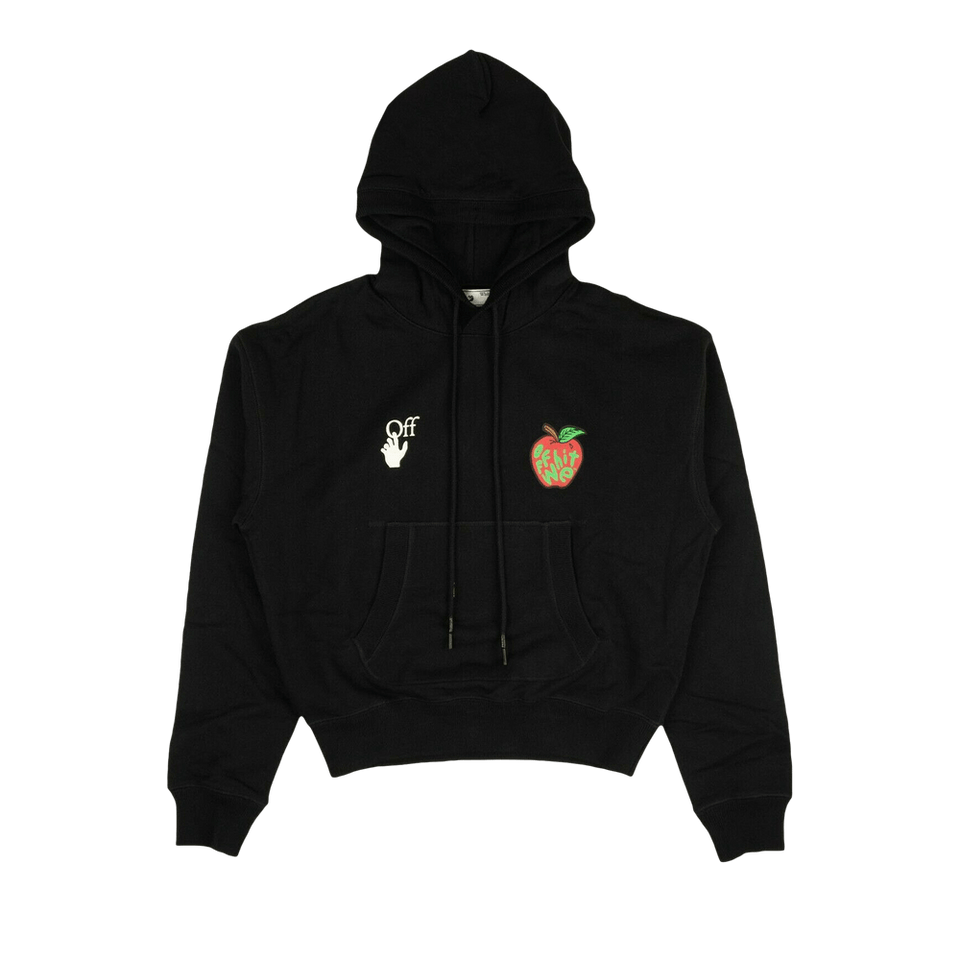 Off-White Apple Flatlock Hoodie Black