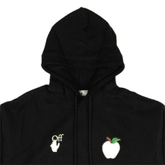 Off-White Apple Flatlock Hoodie Black