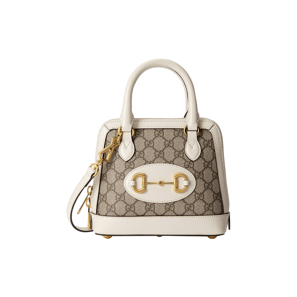 Gucci Horsebit 1955 Mini Top Handle Bag GG Supreme/White