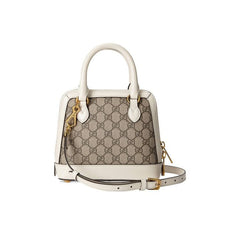 Gucci Horsebit 1955 Mini Top Handle Bag GG Supreme/White