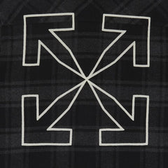 Off-White Outline Arr Flan Over Shorts-Sleeve Shirt Grey Black
