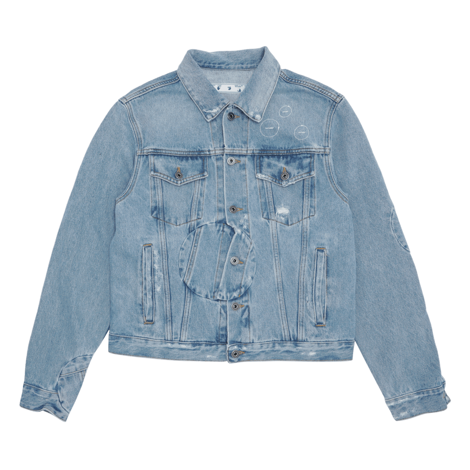 Off-White Arrow Twist Denim Jacket Cobalt Blue/White