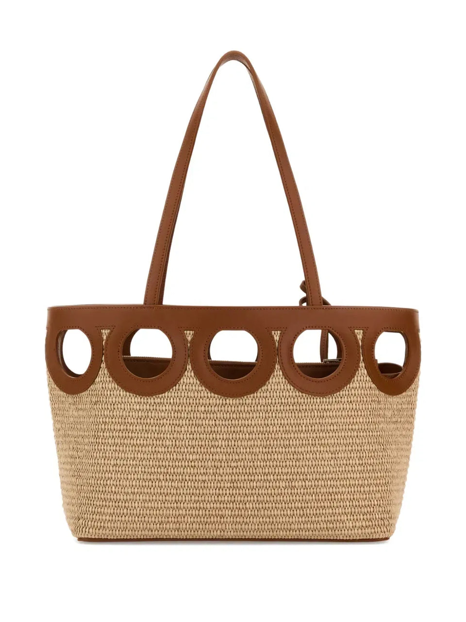 open-top cut-out tote bag