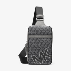 Michael Kors Cooper Medium Signature Logo Sling Pack Gunmetal