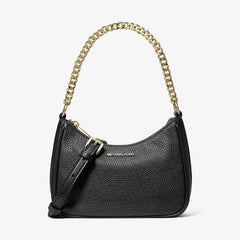 Michael Kors Jet Set Travel Pebbled Leather Convertible Crossbody Bag Black