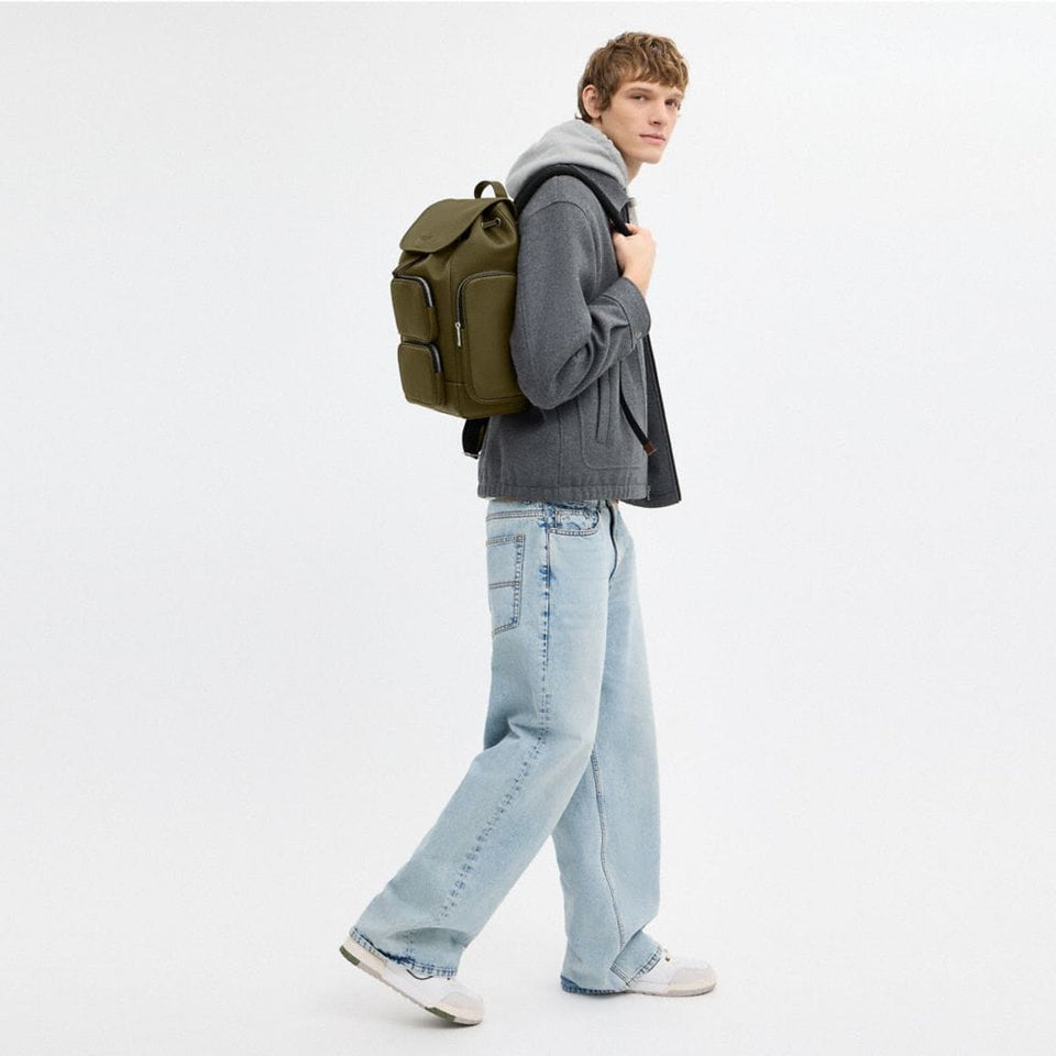 Coach Finn Backpack Silver Olive