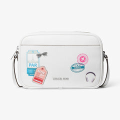 Michael Kors Jet Set Large Embellished Camera Crossbody Bag Optic White