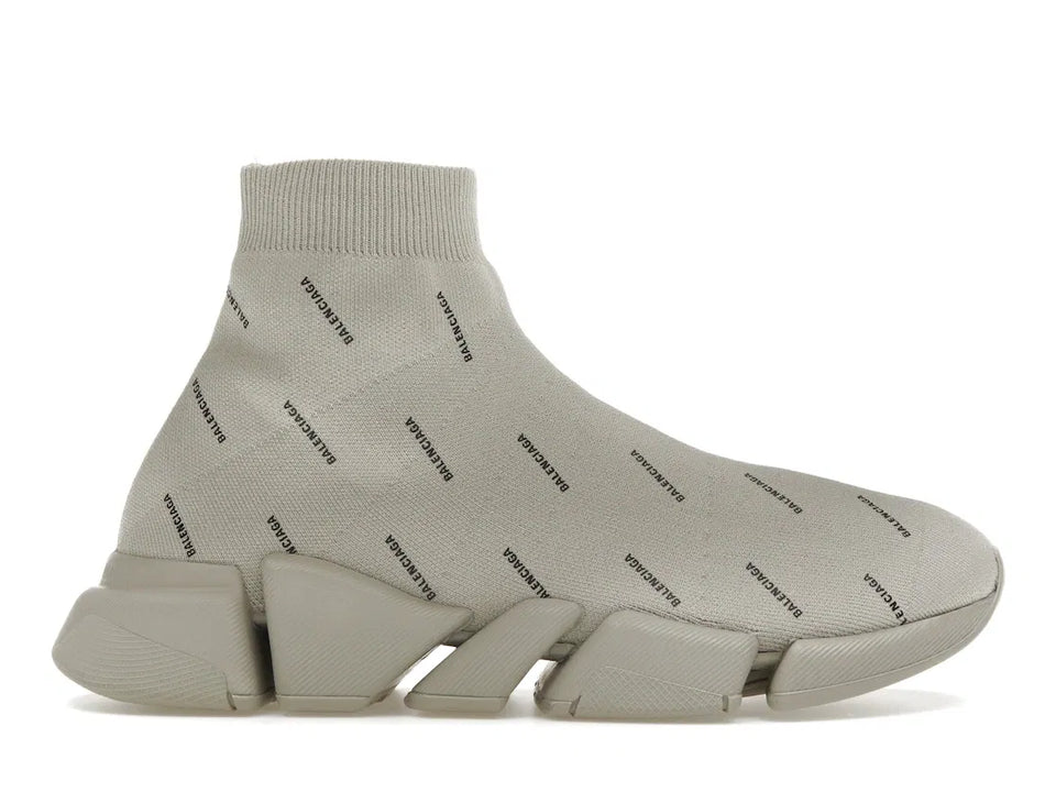 Balenciaga Speed Trainer 2.0 All Over Logo Beige
