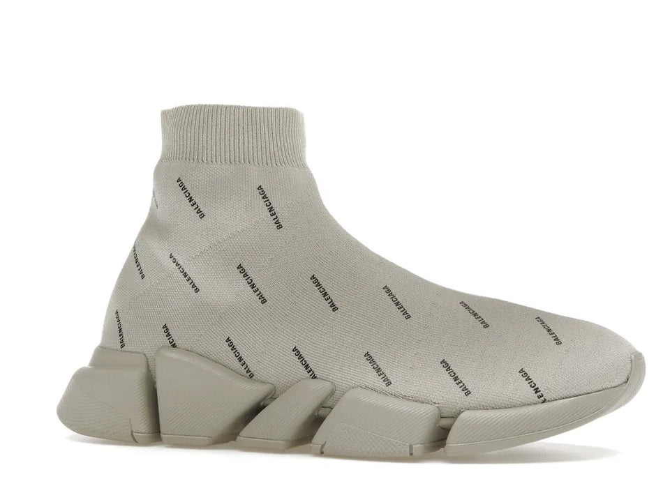 Balenciaga Speed Trainer 2.0 All Over Logo Beige