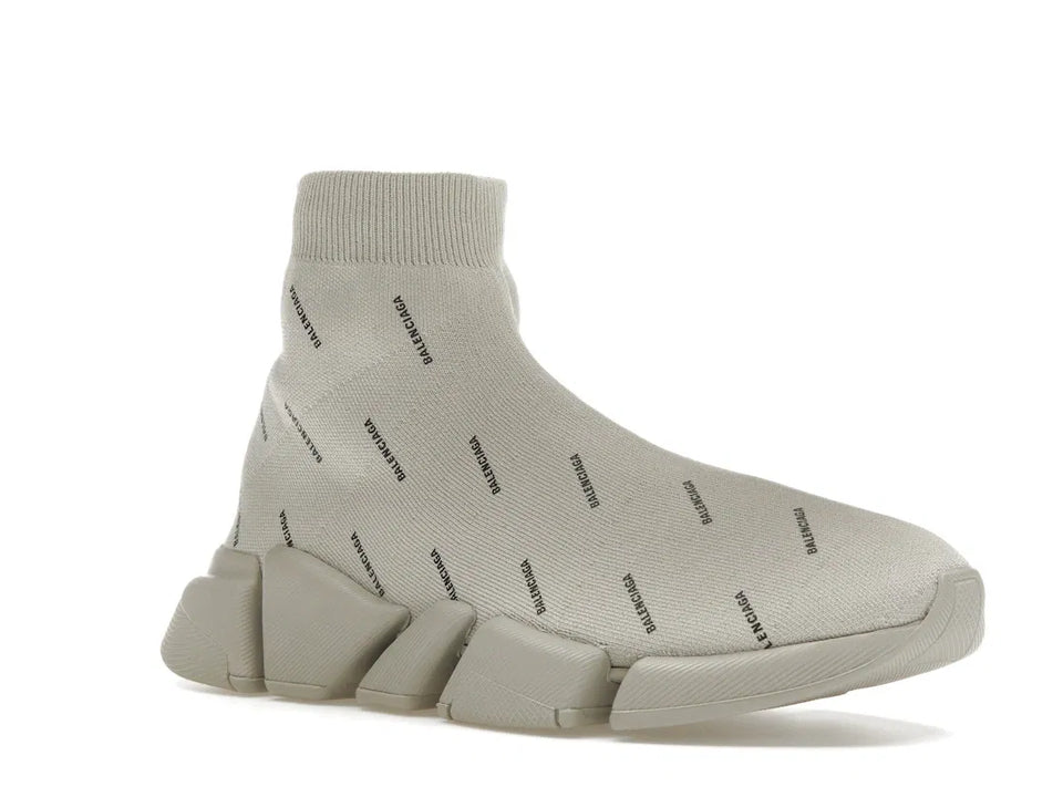 Balenciaga Speed Trainer 2.0 All Over Logo Beige
