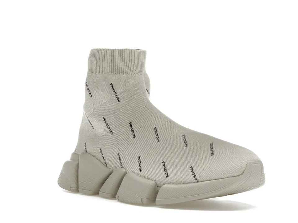 Balenciaga Speed Trainer 2.0 All Over Logo Beige